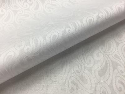 【Getzner】ホワイト/ペイズリー模様/光沢ジャガード