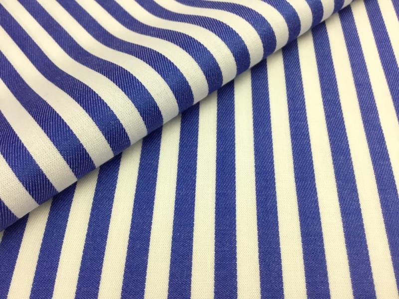 【精紡交撚】ホワイト×ブルー/ロンドンストライプ