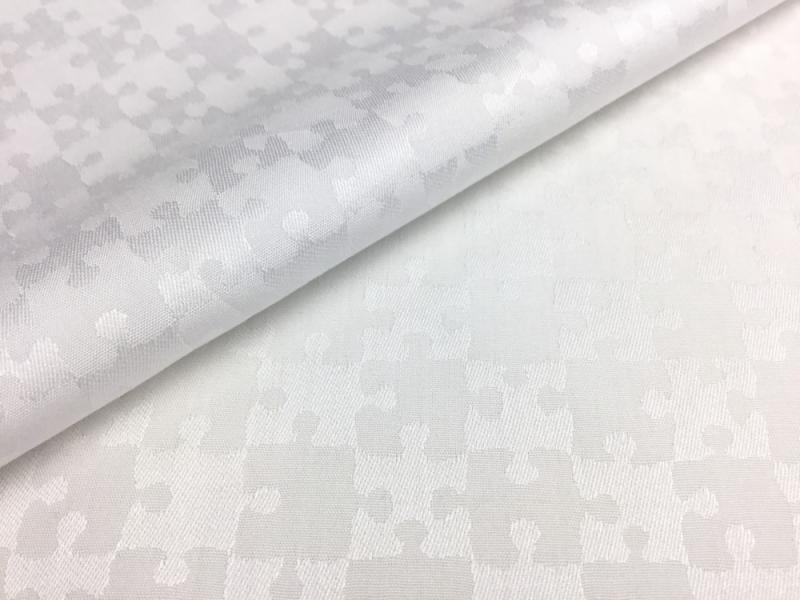 【GIZA】ホワイト/パズル/光沢ジャガード