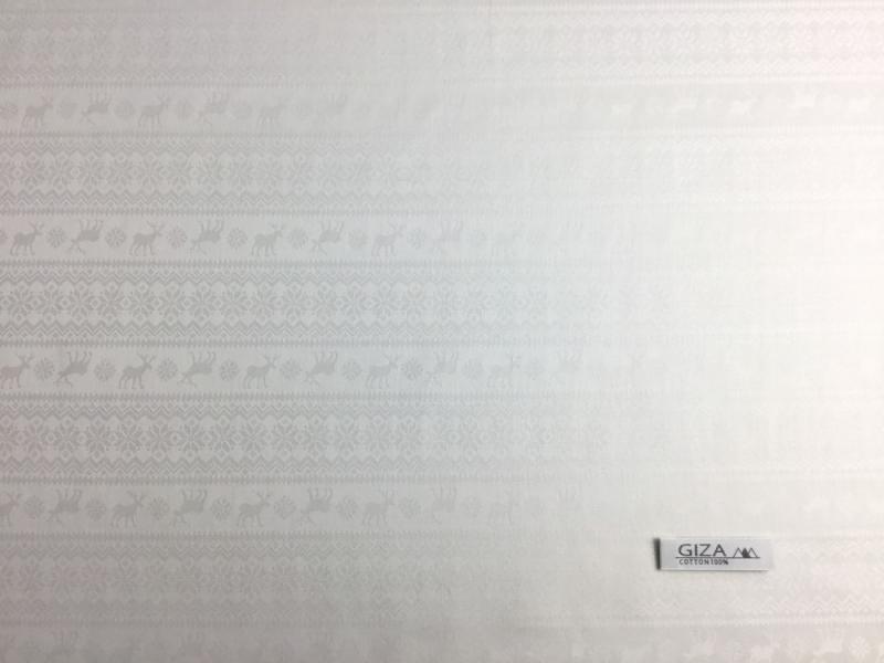 【GIZA】ホワイト/クリスマス/光沢ジャガード