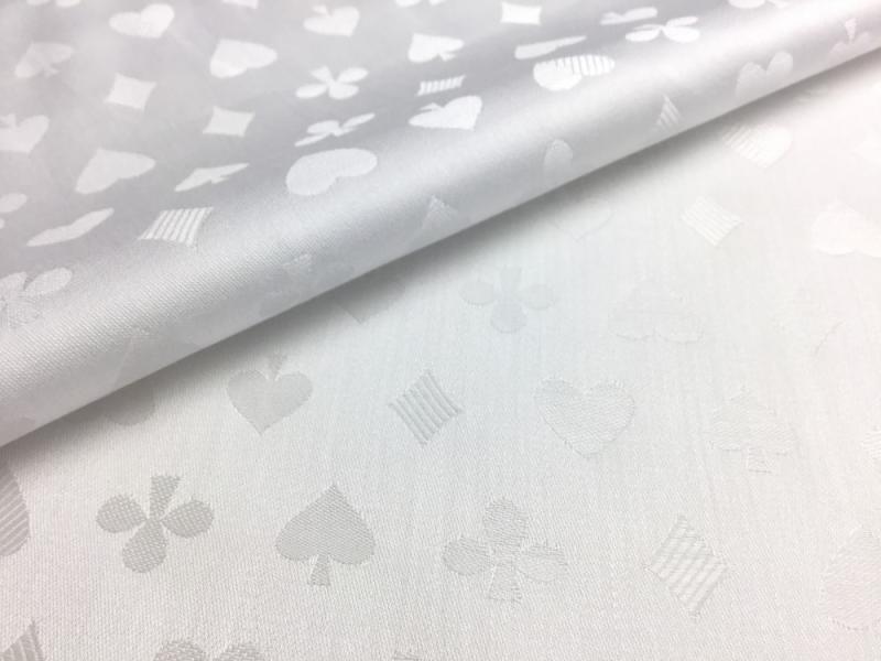 【GIZA】ホワイト/トランプ/光沢ジャガード