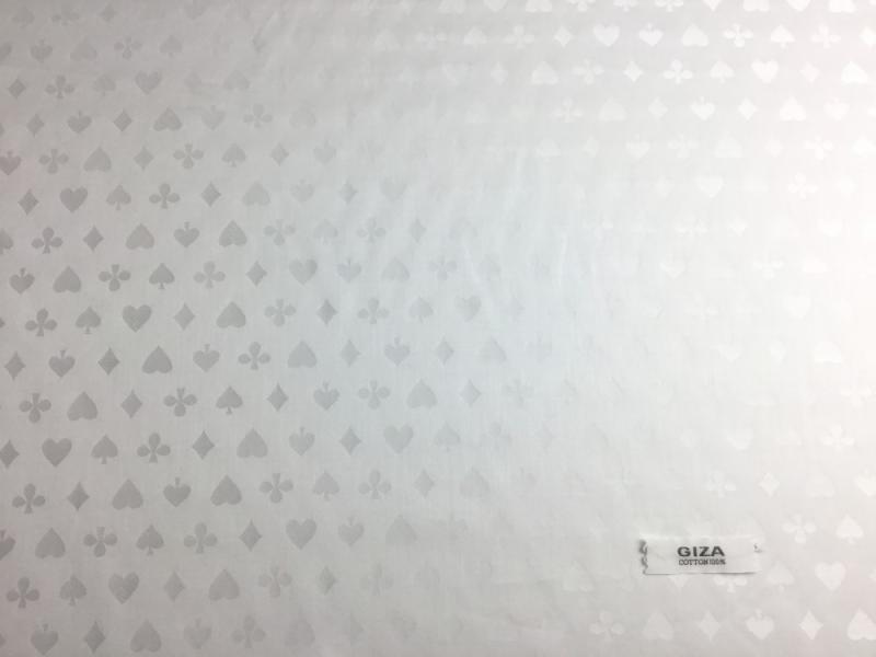 【GIZA】ホワイト/トランプ/光沢ジャガード