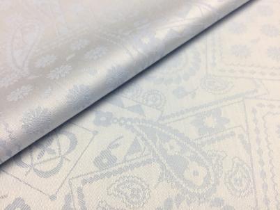【GIZA】ライトブルー/カードペイズリー/光沢ジャガード